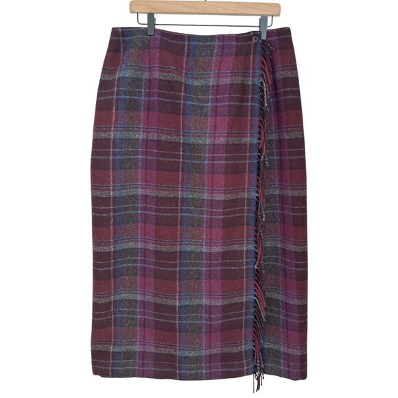 Vintage Talbots Women’s Wool Plaid Skirt Made in Hong Kong Italian Fabric Sz.12 - Picture 1 of 10